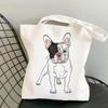Frenchie French Bulldog Print Reusable Women Shopping Tote Bag Women Shoulder Bag Students Teacher Book Bag Travel Storage Bags
