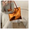 Glossy Tote Bags For Women Fashion High Capacity Shopping Pouch Pu Leather Handbags Shiny Casual Female Purse Girls Shoulder Bag