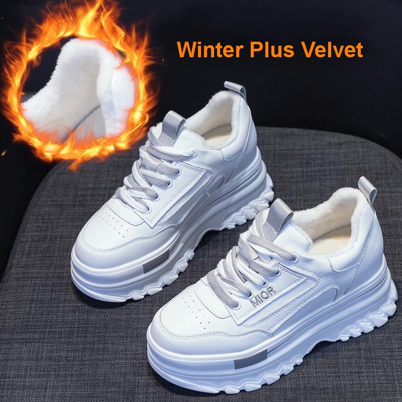 

Модные новые поступления осень-зима толстая подошва кожаная обувь женская повседневная дышащая спортивная женская обувь кроссовки на платформе кроссовки 34