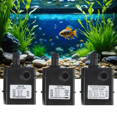 Micro 5V DC12V USB Pumping Water Circulation 120L/H Mini Submersible Pump for Garden Pond Fish Tank Brushless Small Water Pump