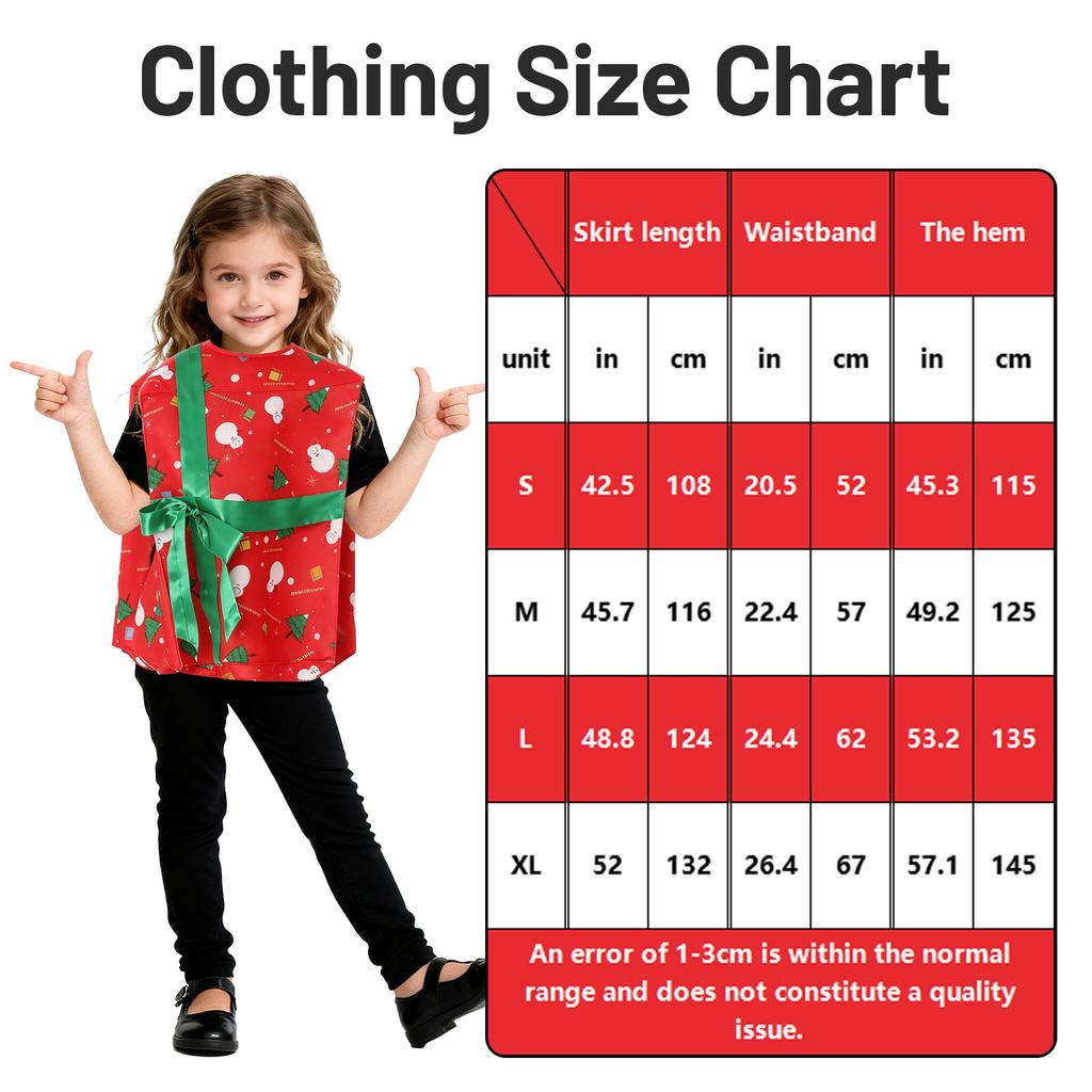 Christmas Gift Box Costume Present Boxs Sleeveless Christmas Costumes Cosplay Outfit Top for Boys Girls