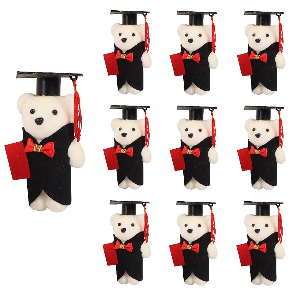 Koundeneko Mini Bouquet di Orsetti di Peluche, Set da 10, Regali di Laurea, Peluche Mini Orsetti Carini, Leggeri e Portatili, Perfetti per Bouquet,