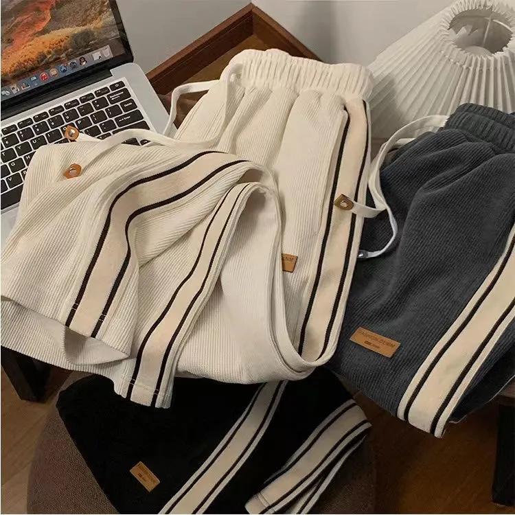 Autumn Spring Loose Fit Straight Leg Casual Trousers for Men Boys Trendy Sports Casualtrousers High Street Summer