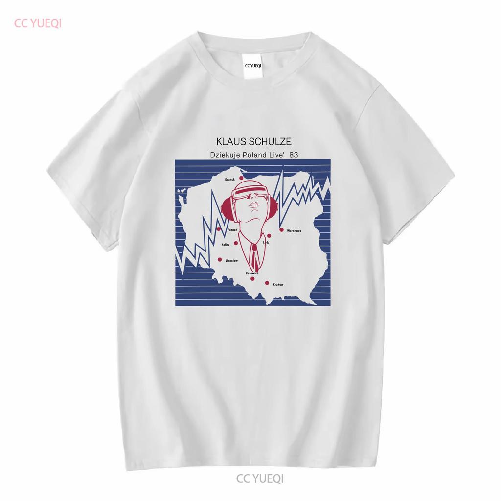 Klaus Schulze in Polen limitierte Auflage klassisches graues Tribut-T-Shirt lange oder kurze Ärmel Vintage gewaschen dehnbar bequem