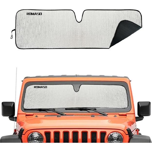 Windshield Sun Shade For Jeep,Windshield Sunshade For Wrangler TJ JK JL1997-2024,Sun Shade Windshield Cover For Jeep,UV Ray & Heat Block Windshield