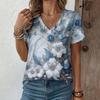 T-shirt da Donna alla Moda Stampata in 3D Estate Traspirante e Versatile Tendenza