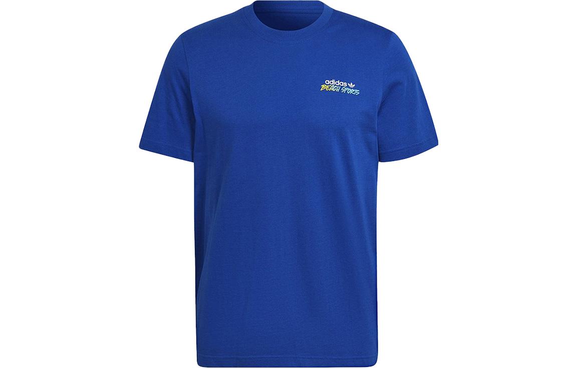 Мужские футболки Adidas Originals Синие с круглым вырезом Тонкие Прямой крой HF2303 M