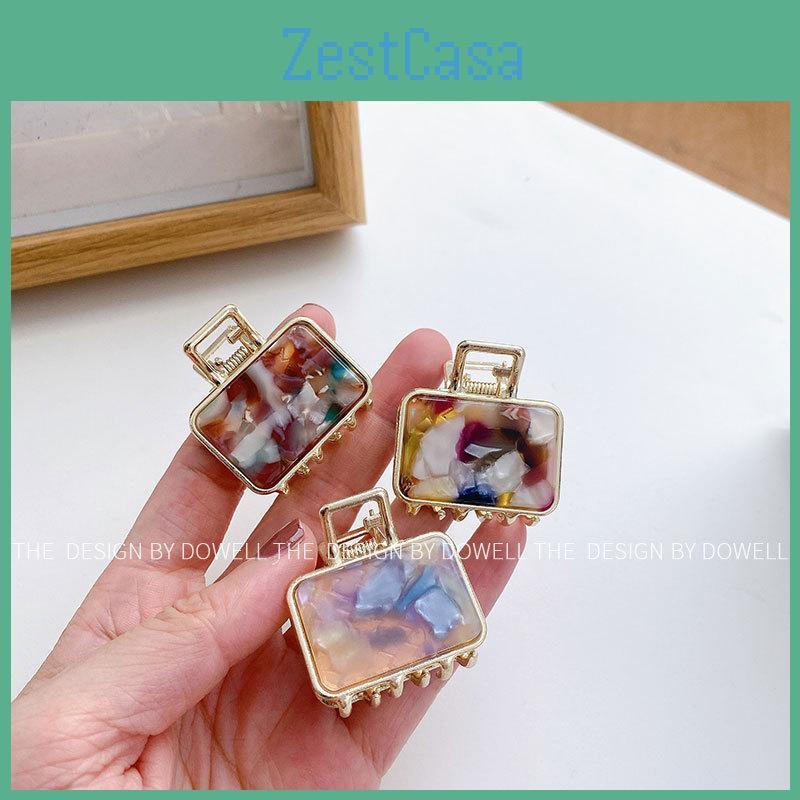 Elegant Vintage Square Hair Clip For Women Acetate Alloy Hairpin In Assorted Colors Trendy Geometric Hair Accessory