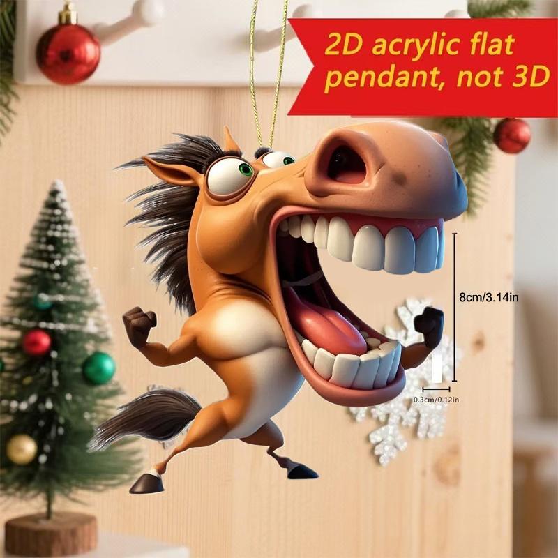 

2D Милий Підвіска-Кінь з Великим Ротом Підвіска на Дзеркало Заднього Виду Підвісна Прикраса у Вигляді Тварини Іграшки для Прикраси Інтер єру Авто A7