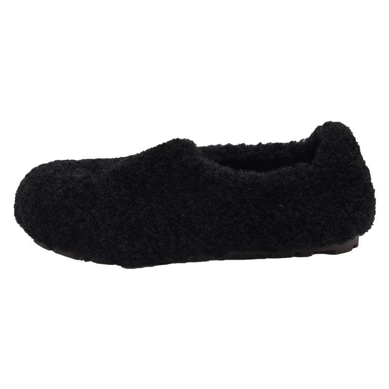 

Модные лаконичные уютные лоферы из плюшевого меха тедди, женские зимние теплые плюшевые слипоны на плоской подошве, женские повседневные пушистые короткие ботинки глубокого красного цвета 40