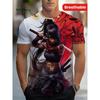 Sakura Samurai Pattern Men's T-Shirt Japanese Anime Short Sleeve T-Shirt Harajuku Tops Summer Men's Oversized Casual Clothing