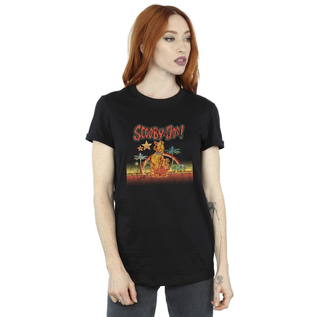 Scooby Doo Womens/Ladies Palm Trees Cotton Boyfriend T-Shirt