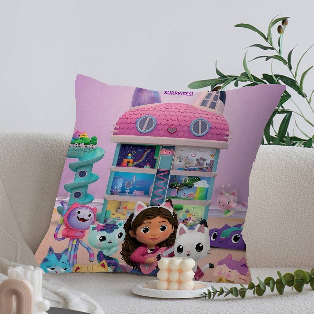 Funny Gabbys Dollhouse Cushion Cover Car Throw Pillow Case For Sofa Car Christmas Gift 40x40cm 45x45cm
