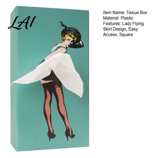Stylish Tissue Storage Box Holder Creative Lady Flying Skirt Design Easy Access