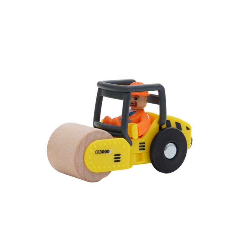 Plastic Inertial Police Car Engineering Vehicle Trailer Compatible with Wooden Thomas Train Track Toy