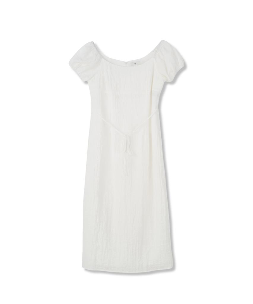 Iel Chloe Puff Sleeve Seersucker Midi Dress