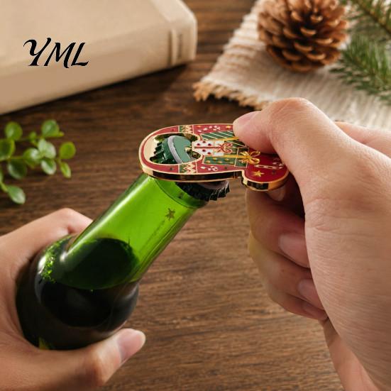 Decorative Magnetic Tool for Fridge Christmas Glove Bottle Opener, Shape Remover with Backing, Holiday Kitchen Gadget Accessories Durable Zinc