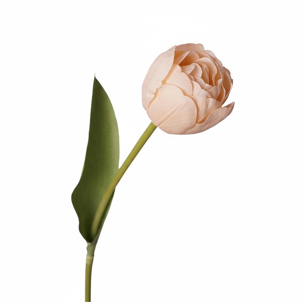 Multicolor Tulip Artificial Flower Silk Petals Green Leaf Simulation Tulip Flower Photo Props Fake Flower Floral Arrangement