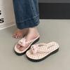 Fashion Flip-flops Women's New Cute Cartoon Wedge Heel Summer Wear 2025 Versatile High-end Foot Sandals