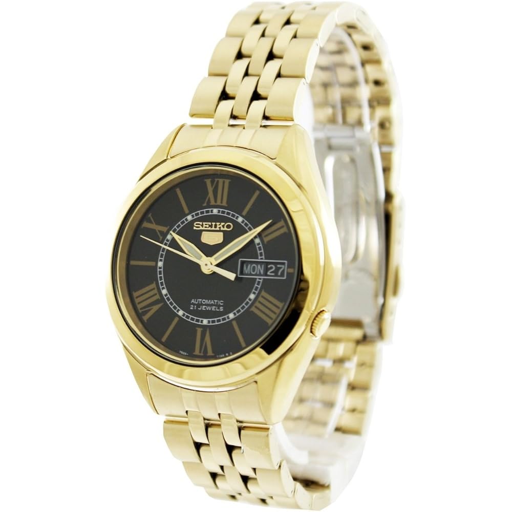 Seiko SNKL40 Gold Plated Stainless Steel Analog Watch Black Men s
