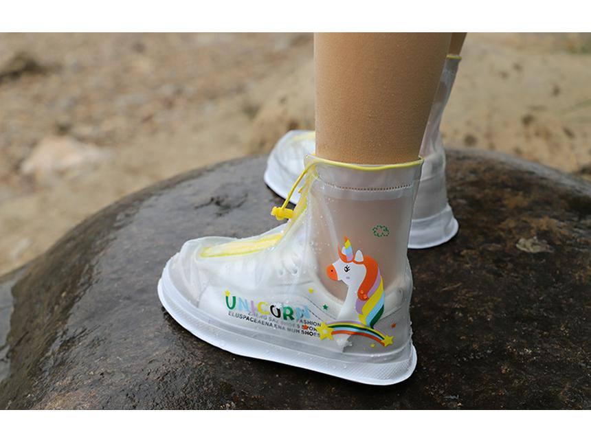 Upgraded Anime Kids' Non-Slip Mid-Calf Rain Shoe Covers: Rainproof, Sandproof, Stainproof for Rainy Days