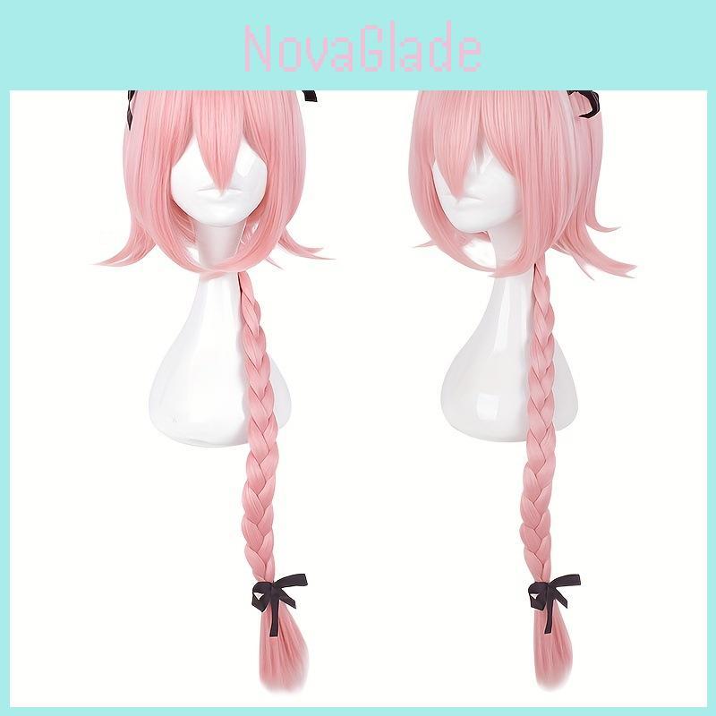 Fate Apocrypha Astolfo Cosplay Wig With Pink Single Braids For Anime Costume Enthusiasts