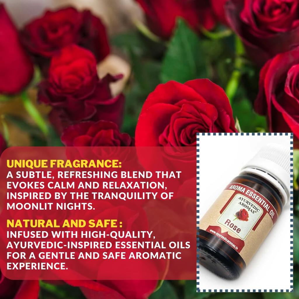 Ayurvedic Aromas Rose Diffuser Aroma Oil for Aromatherapy Diffuser, 10ml