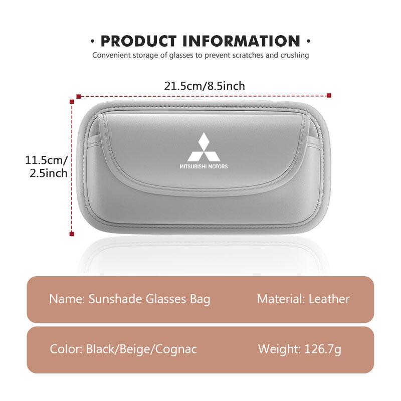 Car Sun Visor Glasses Case Leather Storage Box Accessories For Mitsubishi Lancer ASX Pajero Mirage Attrage Xpander Outlander