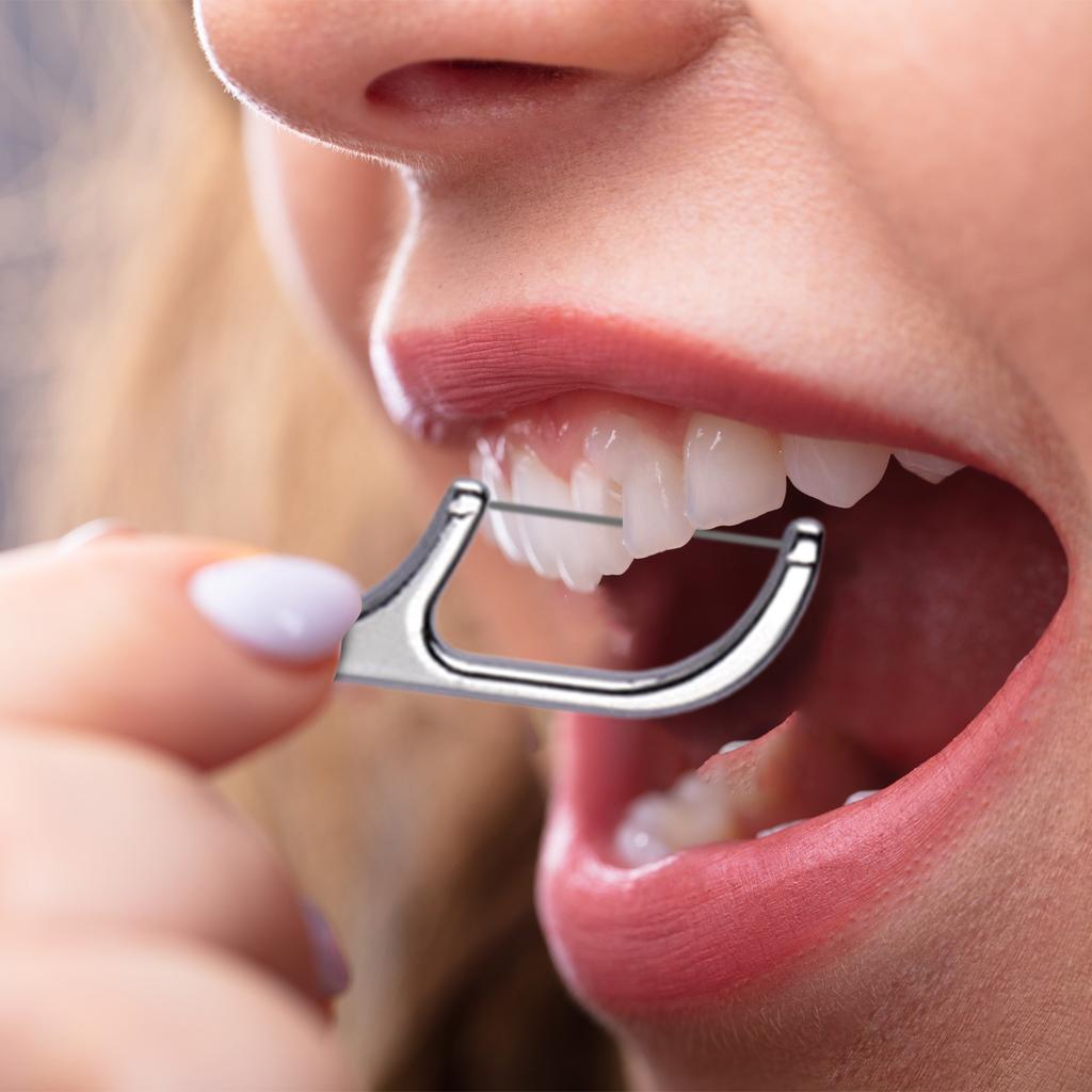 Stainless Steel Toothpick 7-piece Set Toothpick Portable Tooth Picking Cleaning Oral Care Tool Portable Storagefloss