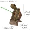 Turtle Fishing Statue Ornament Creative Flower Pot Decoration Funny Garden Decor Miniature Tortoise