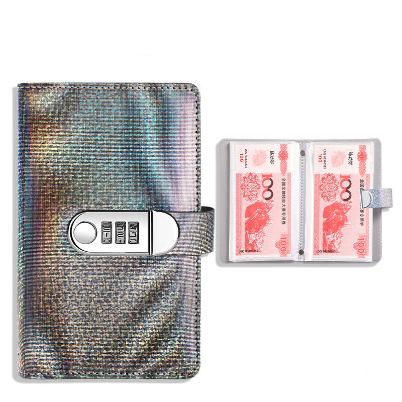 Cash Saving Notebook With Combination Lock Portable Budget Planner Binder Secure Money Organizer Envelope System For Savings