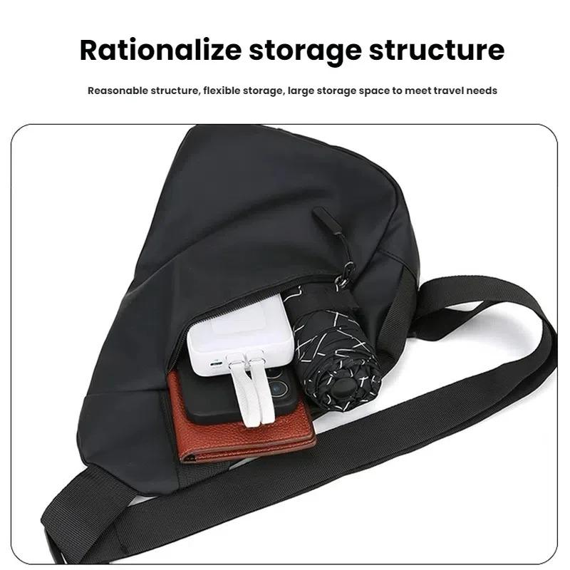 Simple Droplet Shaped Men Chest Bag Solid Color Sports Shoulder Bag Large Capacity Multifunctional Crossbody Bag Unisex