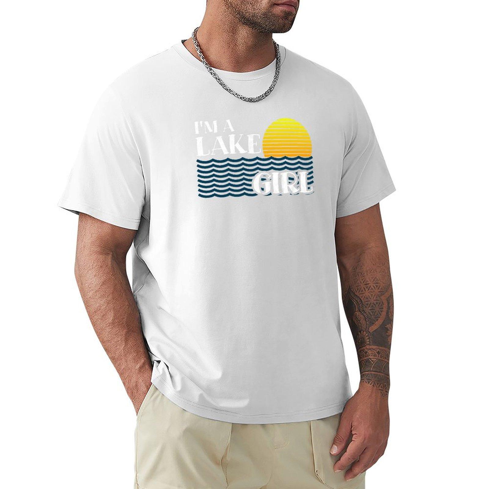 Loving The Lake Life Sunset Scenery Lake Tshirt Work Duty Casual Tshirt S