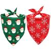 2pcs Christmas Theme Pet Neck Scarf Adjustable Santa Elf Bandana New Dog Bandanas  For Cats Dogs