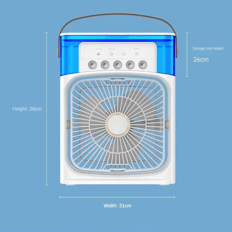 5W Air Conditioner Household Small Air Cooler Office 3 Speed Air Adjustment Hydrocooling Fan New Portable Humidifier Fan