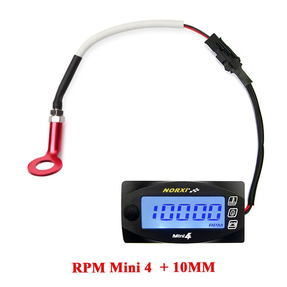Motorrad Zylinderkopf Temperatur Voltmeter Zeit Drehzahlmesser Mini 4 in 1 LED Digitalanzeige Vierfachmesser