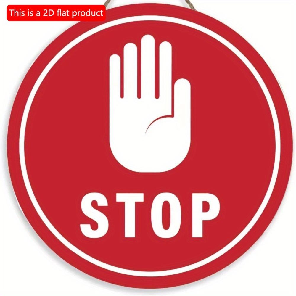 1pc 2d Flat Round Wooden Sign - 20cm No Trespassing On Private Road Warning Video Surveillance Wall Poster Board Courtyard Rigid Safety Sign
