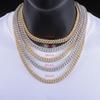 10mm Hip Hop Zircon Cubique CZ Iced Out Bulles Chaîne Maillon Cubain Collier Pour Femmes Bijoux Cadeau d'Anniversaire