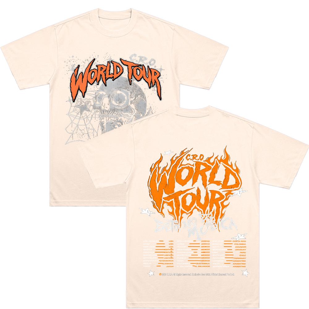 Camiseta Wt Ruinas C.R.O Esto No Es Musica World Tour T-shirts Hip Hop Fashion T-shirt Vintage Cotton Short Sleeve Tee