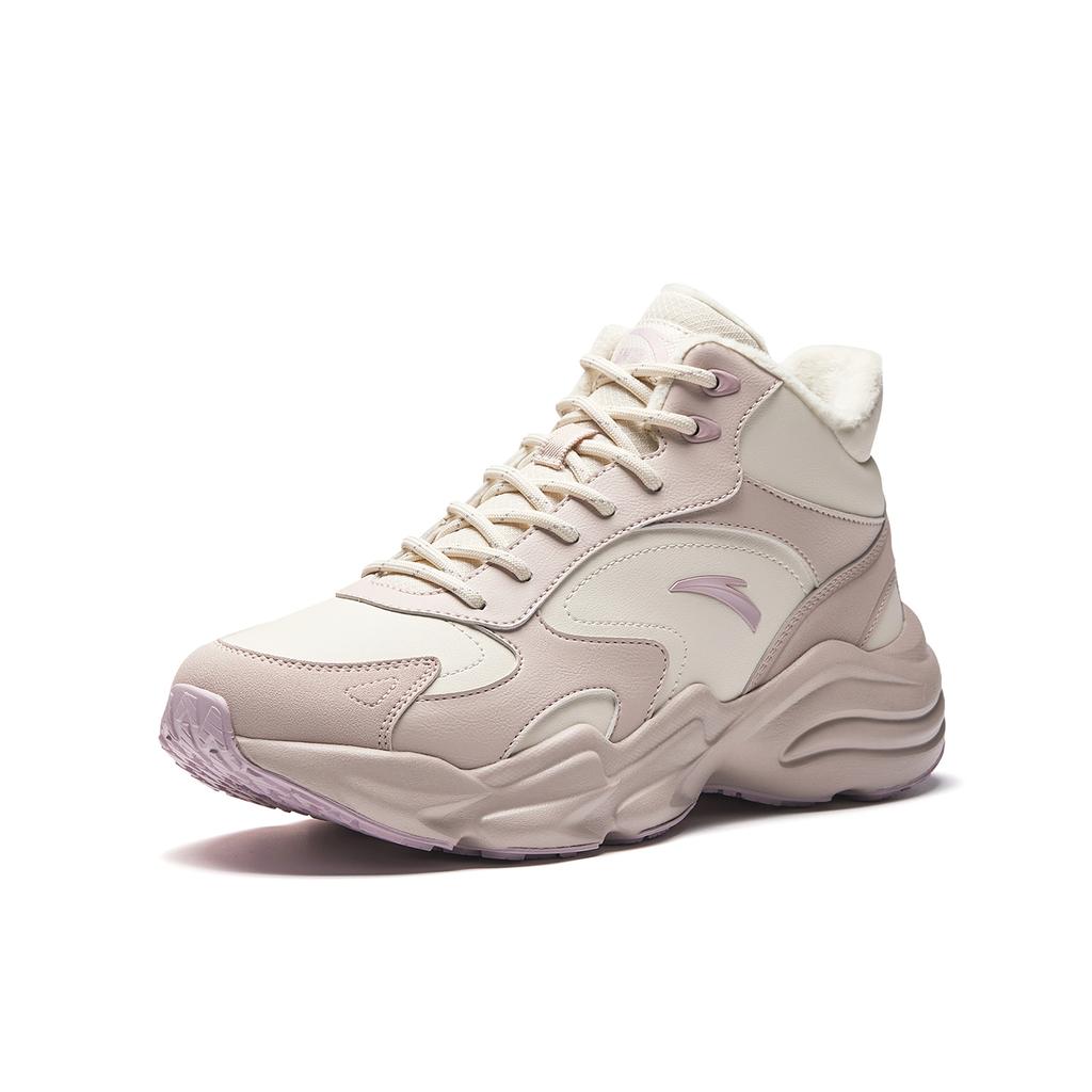 Anta Comfortable Fashion Versatile Shock Absorbing Wear Resistant Dad Shoes Women Sneakers Fish-Belly-White Lotus-Gray 922548923-1