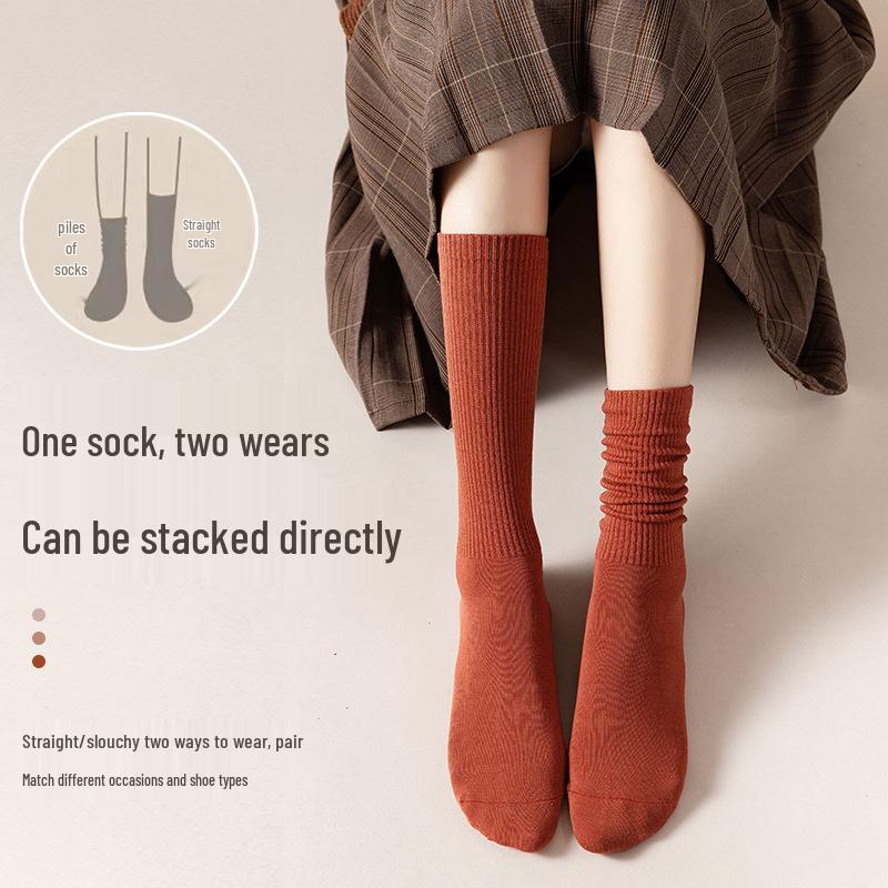Japanese Style Women’s Ruffle Mid-Calf Socks - Spring/Summer Odor-Resistant Cotton In Black & White.