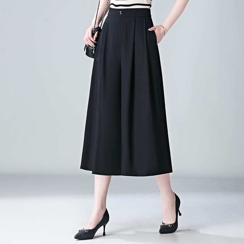 

Women s Lyocell Tencel High Waist Wide Leg Crop Pants - Summer 2025 Collection Size 29 чёрный