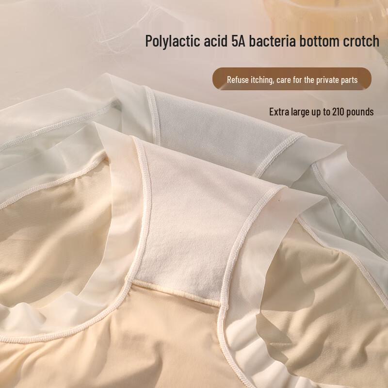 LANGSHA Women's Ice Silk High-Waist Plus Size Briefs (3-Pack)