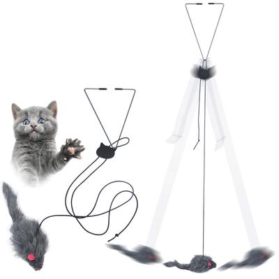 Interaktives Katzenspielzeug mit Clip zum Aufhängen an der Tür, Plüschmaus, selbstaufhängende Tür, elastisch, lustiges Katzenspielzeug, Juguetes Para Gatos, Rascador Gato