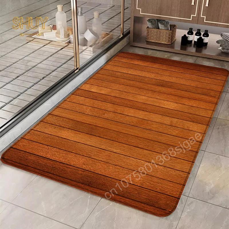 Covor de ușă cu model de granule de lemn Covor de baie intrare bucătărie canapea anti-alunecare Covorașe decorative pentru picioare Covor de târât pentru copii