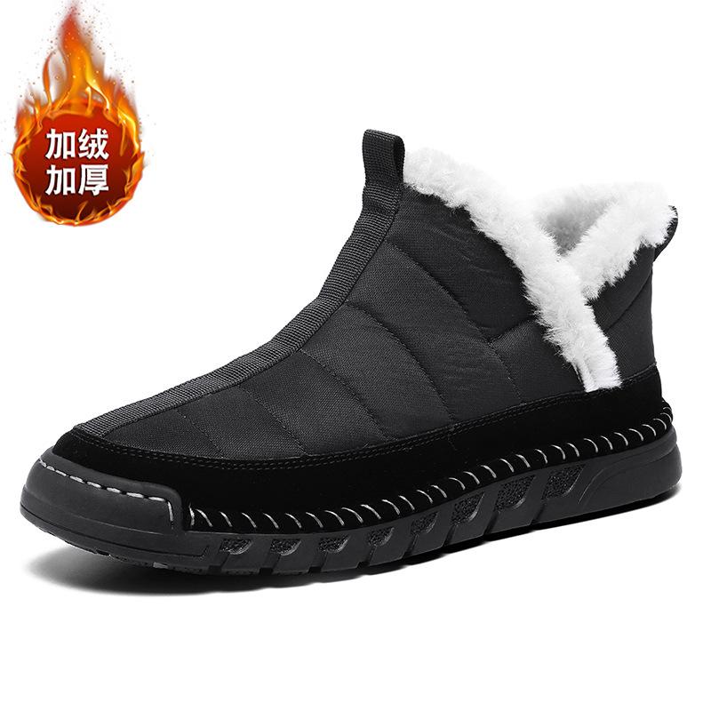 

Короткие бархатные утолщенные зимние ботинки мужские новые осенне-зимние на толстой подошве средней высоты короткие ботинки для сохранения тепла Северо-восточные хлопковые ботинки мужская обувь 38