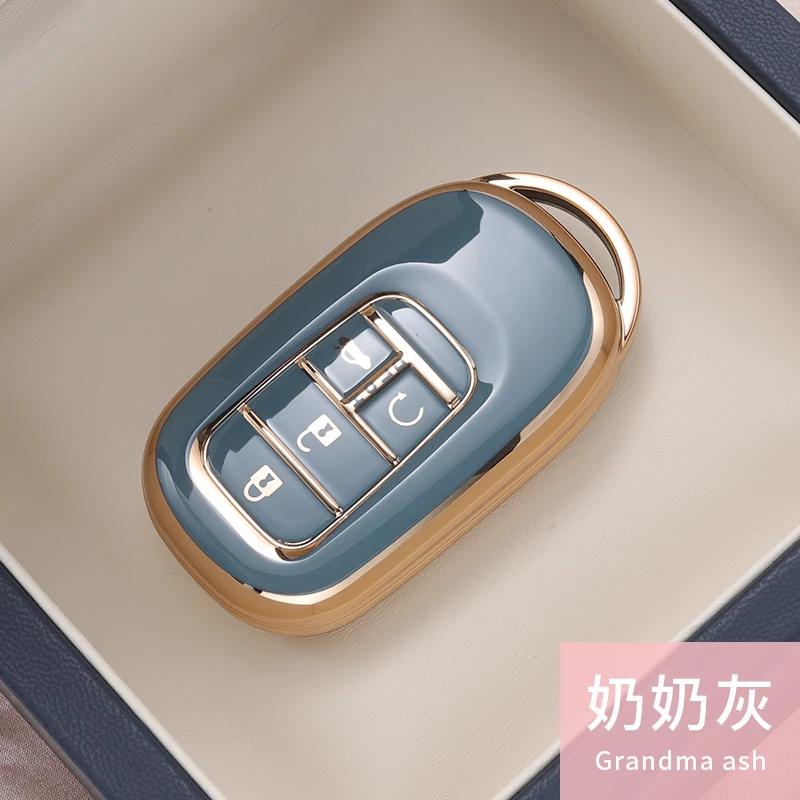 Styling Mouldings New TPU Car Remote Key Case Cover Protect Shell Bag For Honda 2021 2022 Accord Civic Pilot Freed CRV 4 Button