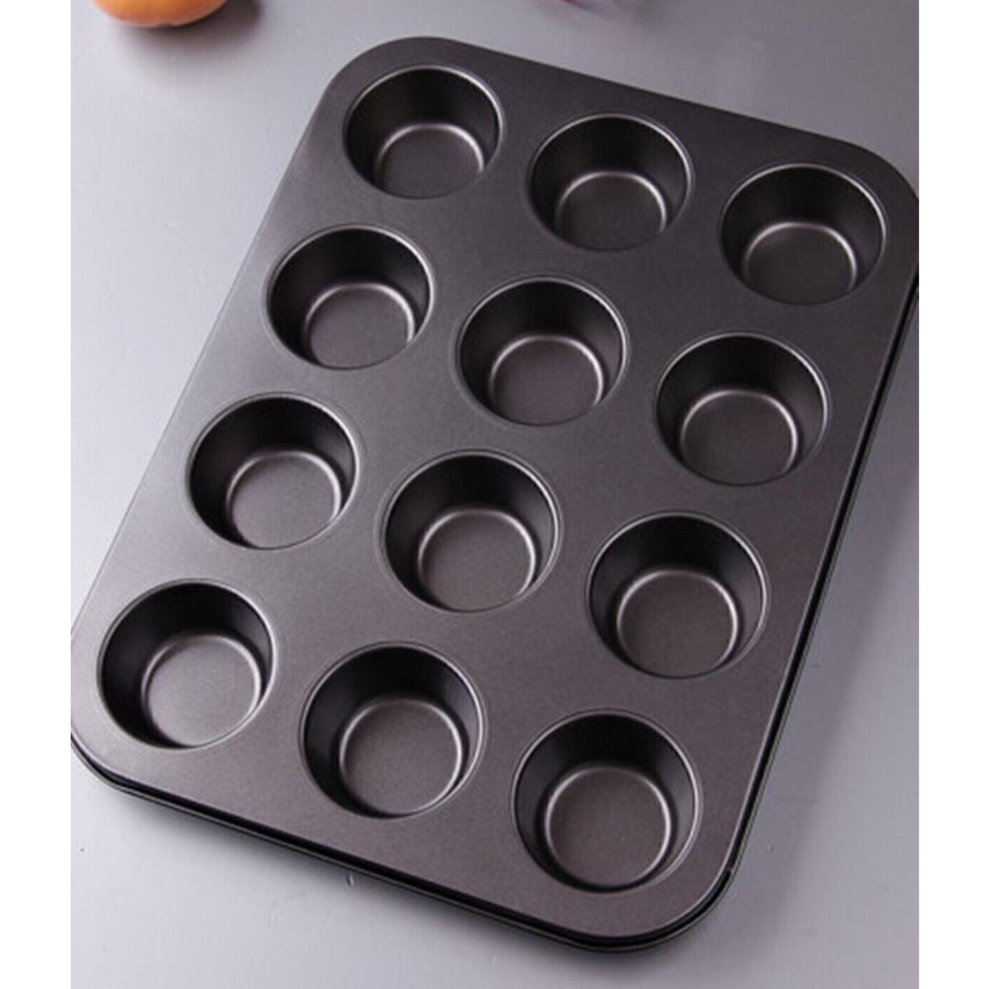 

Форма для кексов с антипригарным покрытием, форма для выпечки, лоток для выпечки, кухонный инструмент, форма для выпечки, углеродистая сталь, 12 деталей, 26x35 см