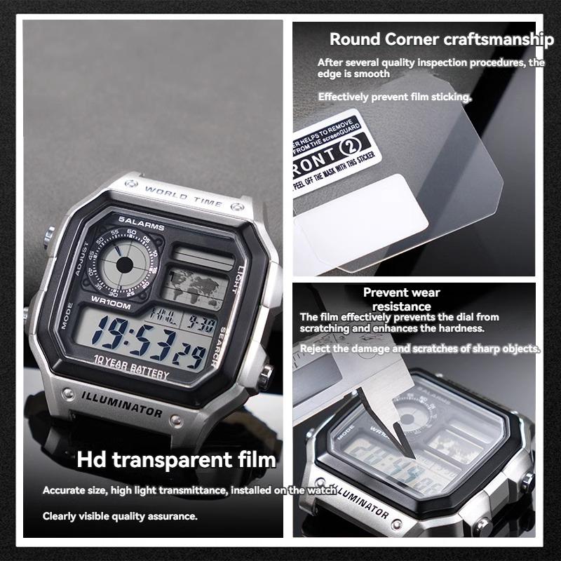 Per Casio AE-1200 AE1200 AE-1300 Orologio Pellicola Temperata AE-1200WH-1B AE-1200WHD AE1200 Orologio Pellicola Protettiva HD Schermo Specchio