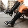 New Lace-up Shoes, High Boots, Women's Shoes, Thick-soled Lace-up Height-increasing Long Boots